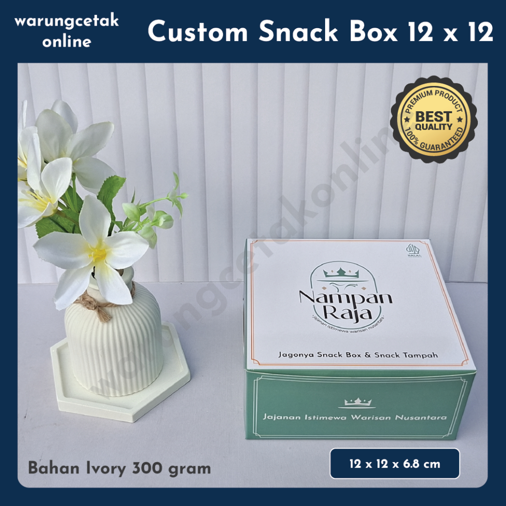 

SnacK Box Custom UK 12 x 12, 14 x 12, 15 x 12 / Dus Kue/Kotak Kue Bahan Ivory 300 Gram