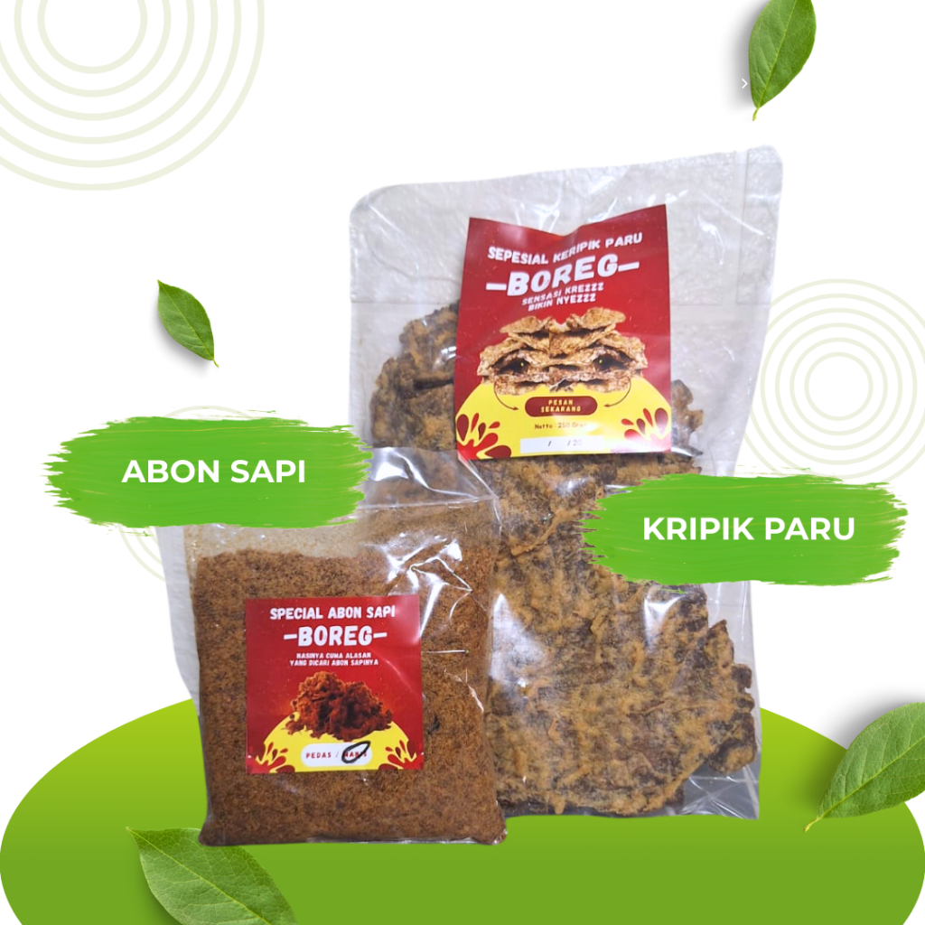 

PAKET HEMAT 2 (KRIPIK PARU + ABON SAPI FULL DAGING)