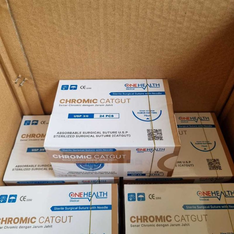 Catgut Chromic Jarum / Benang Jahit - Onehealth