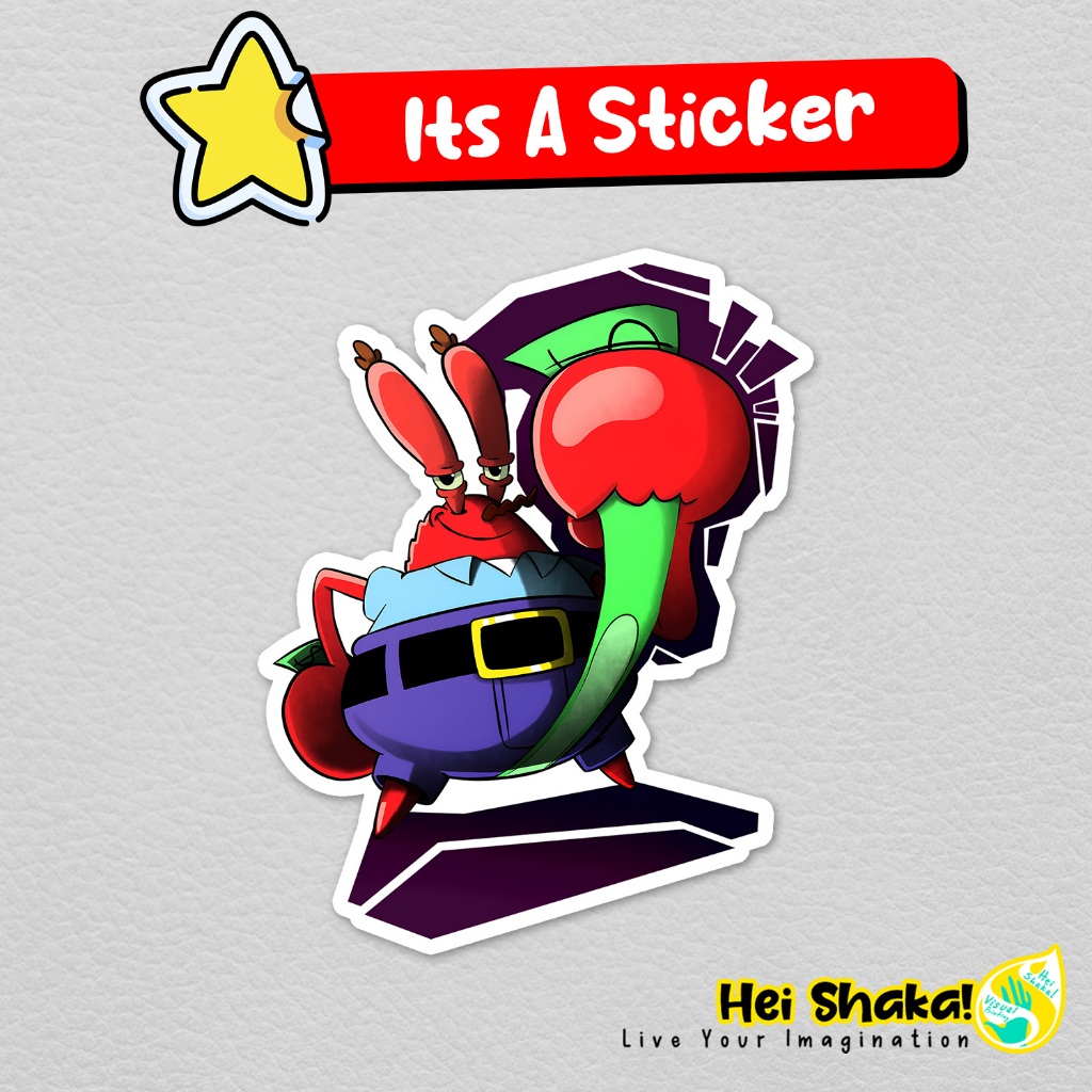 

Stiker Tuan Krab Dollar yang Ke Sejuta Sticker Meme Spongebob Vinyl Anti Air