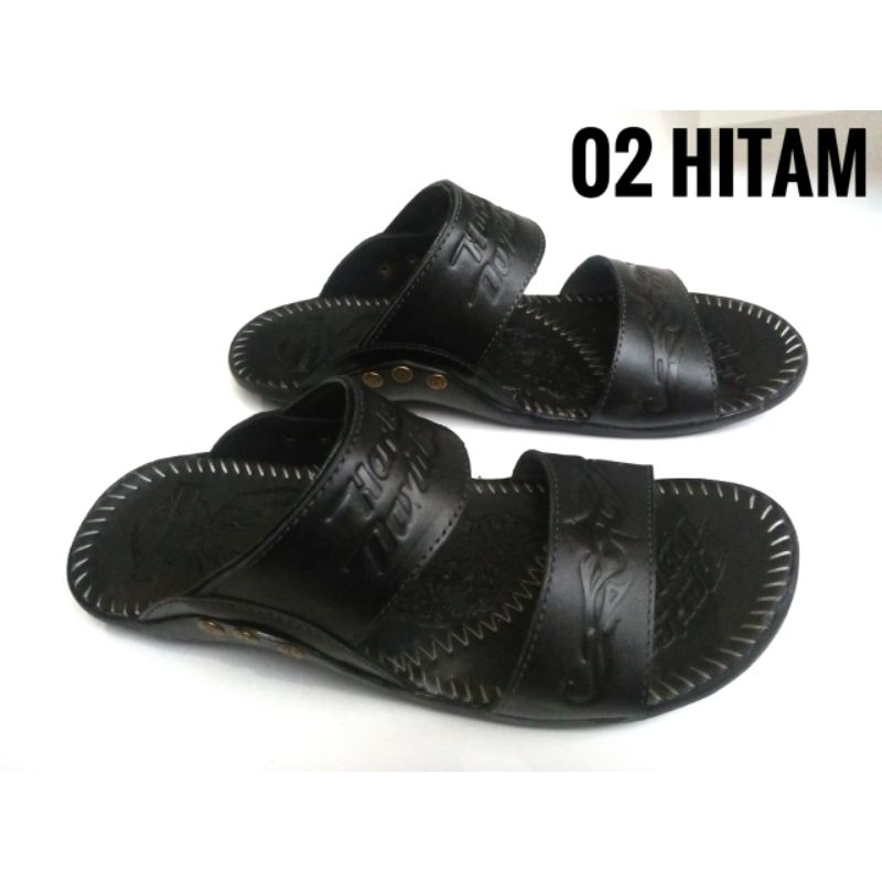 Sandal Slop Pria Kulit Harley Davidson | Sandal Kulit Pria Model Slop | Sandal Kulit Slop Pria