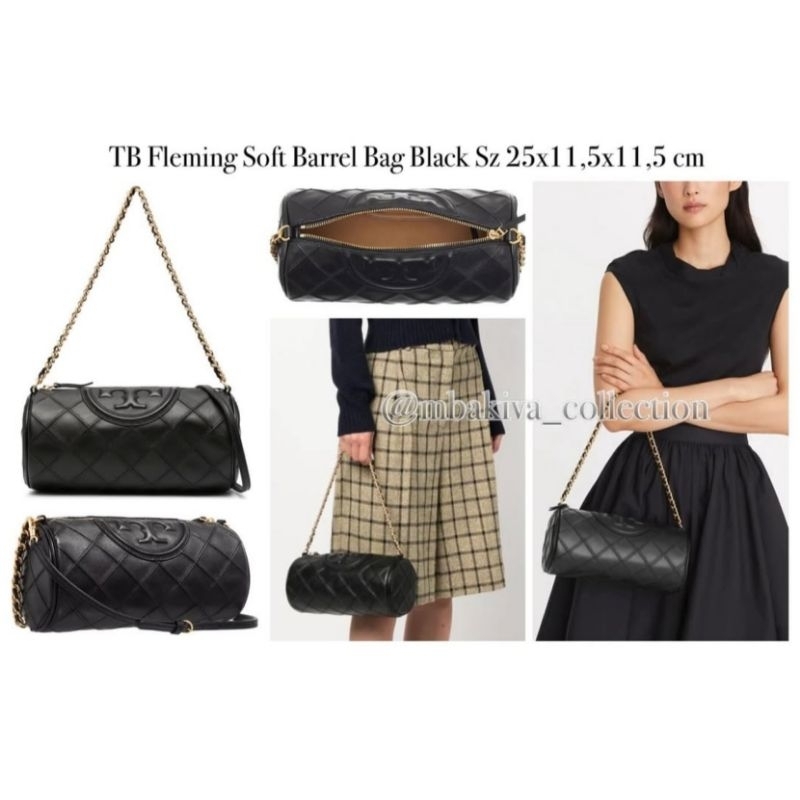 TB Fleming Soft Barrel Bag Black
