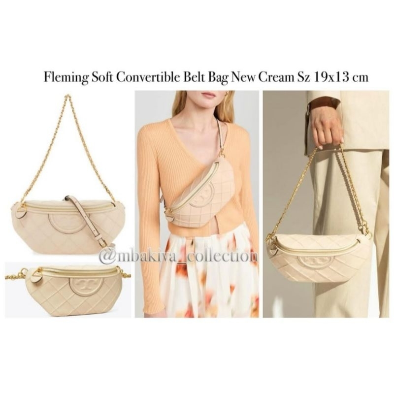 TB Fleming Soft Convertible Belt Bag New Cream