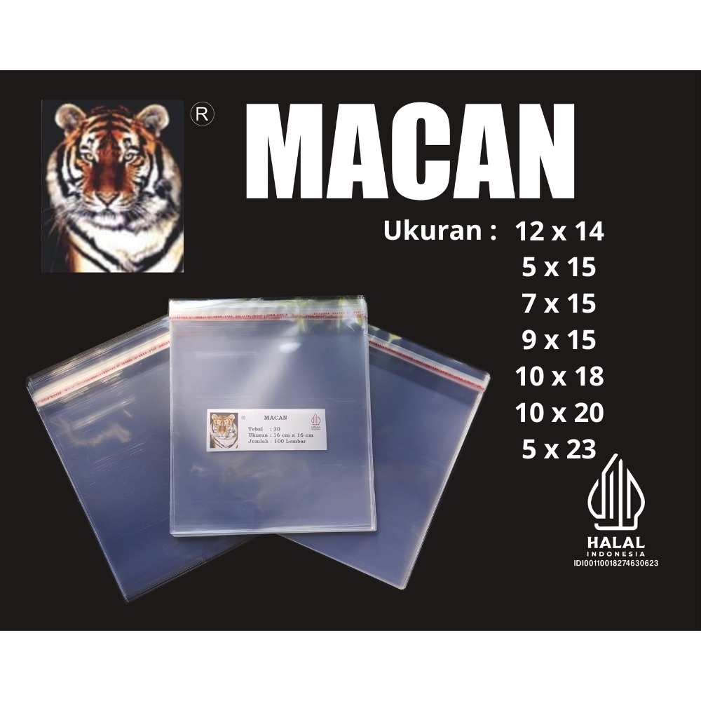 Plastik OPP macan tebal 30 micron Berbagai Ukuran, OPP Seal