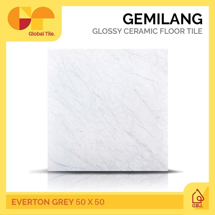 KERAMIK GEMILANG 50 X 50 EVERTON GREY / KERAMIK LANTAI MOTIF MARMER