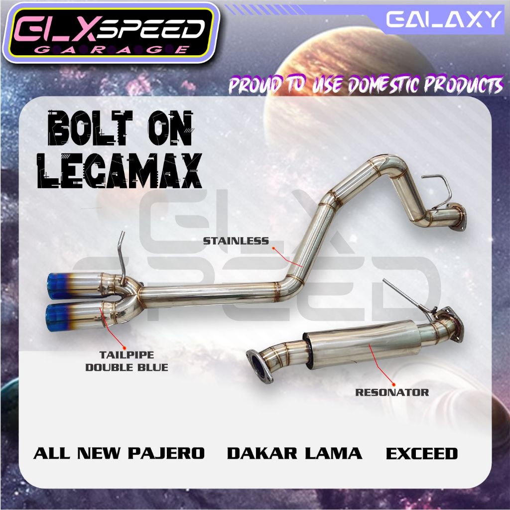 Knalpot HKS Legamax Double Tail Bolt On Pajero Sport - Pajero Dakar - All New Pajero