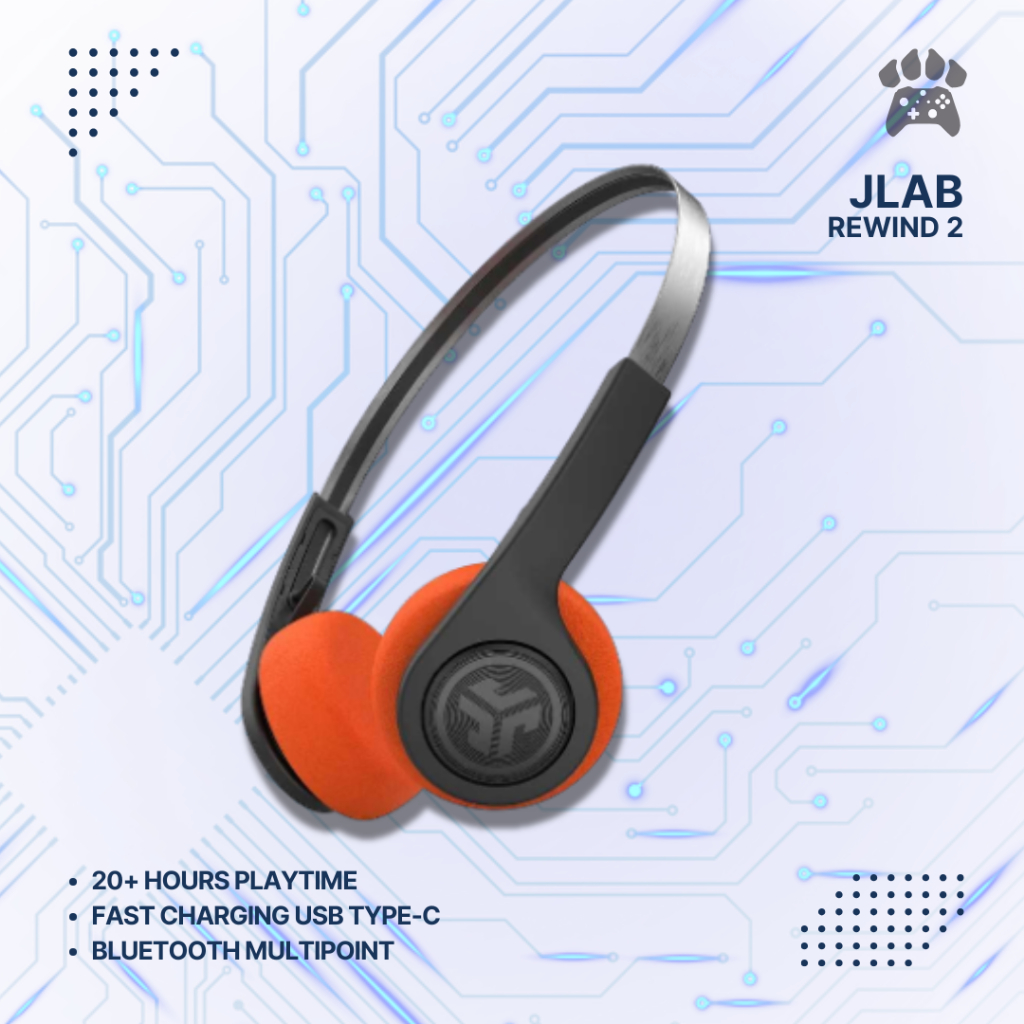 JLab Rewind 2 Wireless Retro Headset Headphone Earphone Mic Bluetooth