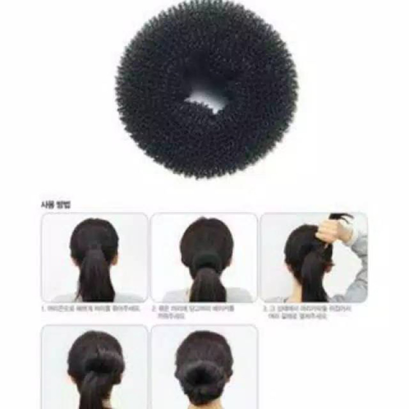[BISA COD] Hairbun busa cepol rambut isi 12 pcs alat konde karet donat hair do bali