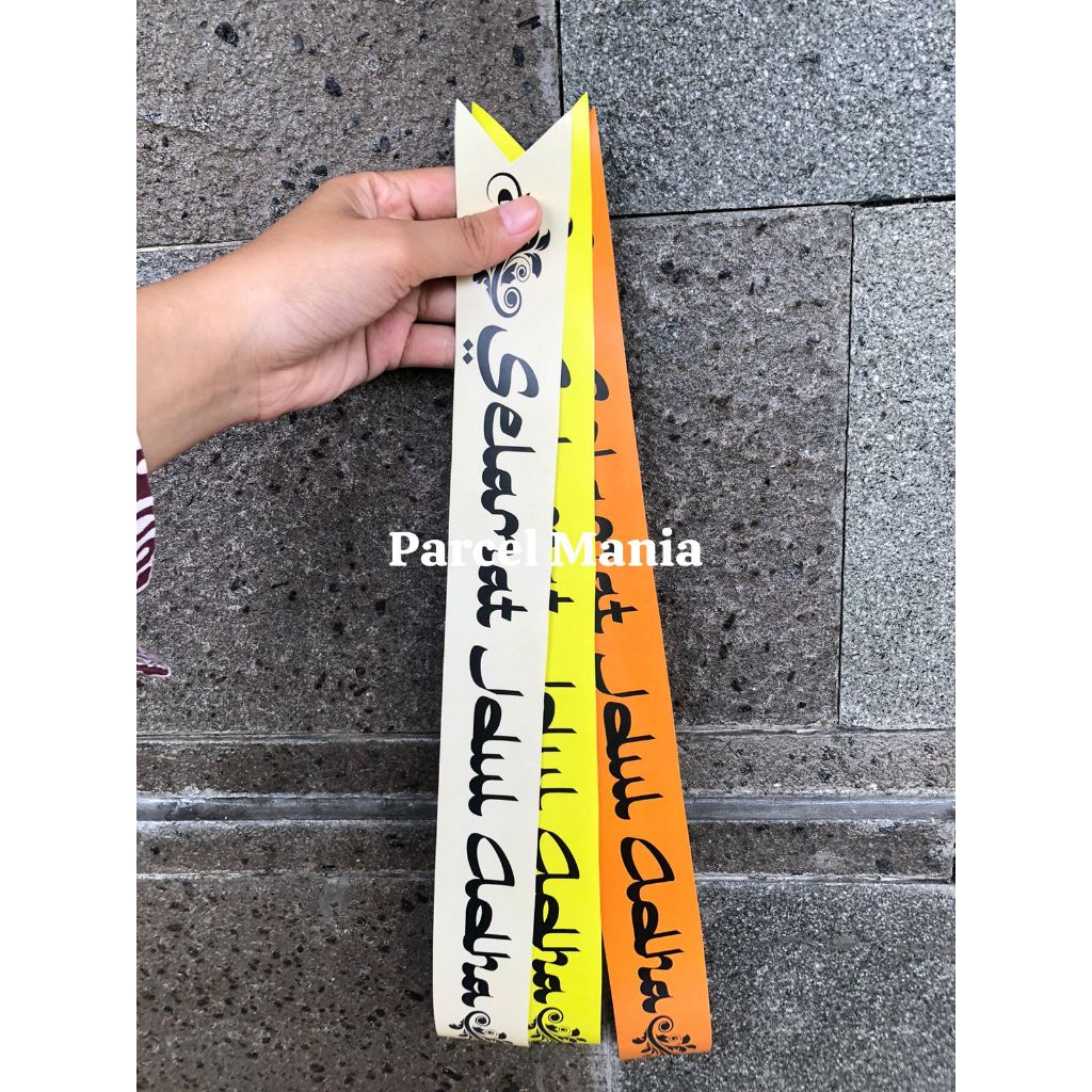 Selempang Selamat Idul Adha Bijian Isi 1 Pcs HK Hiasan Parcel Pita Parsel Hampers