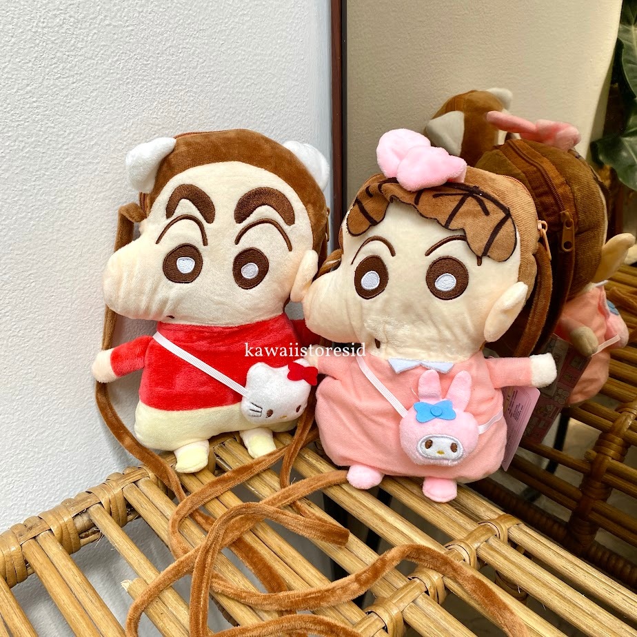 Sling Bag Boneka Karakter Shinchan Sinchan Himawari Tas Selempang Plush Wanita Kartun Unik Lucu Gift