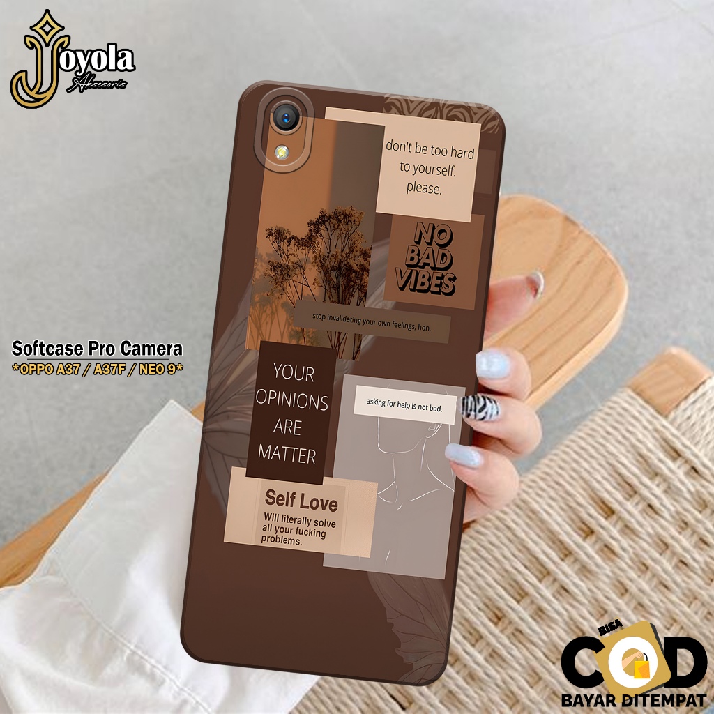 JOYOLA Case OPPO A37/A37F/NEO 9 - Fashion Case Aesthetic - Softcase OPPO A37/A37F/NEO 9 - Pro Camera
