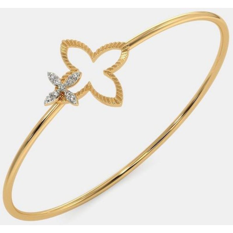 Gelang tangan emas wanita model bangle permata zircone putih