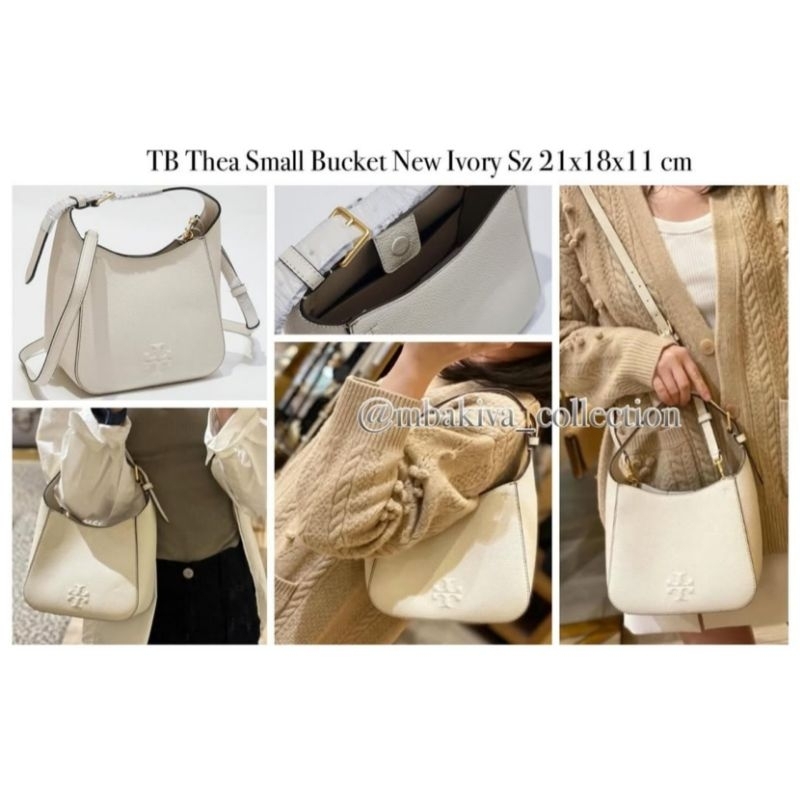 TB Thea Small Bucket New Ivory