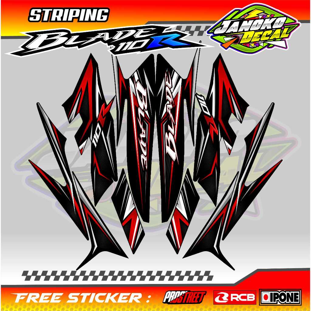STRIPING VARIASI HONDA BLADE 110 R / STICKER LIST VARIASI HONDA BLADE 110 R