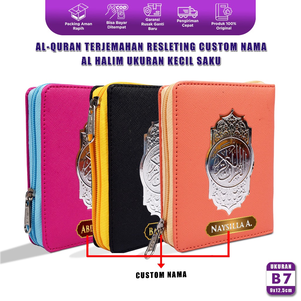 Alquran Custom Nama 30 Juz Lengkap dan Artinya Ukuran Kecil Al Quran Terjemahan Mini Halim Rubu B7