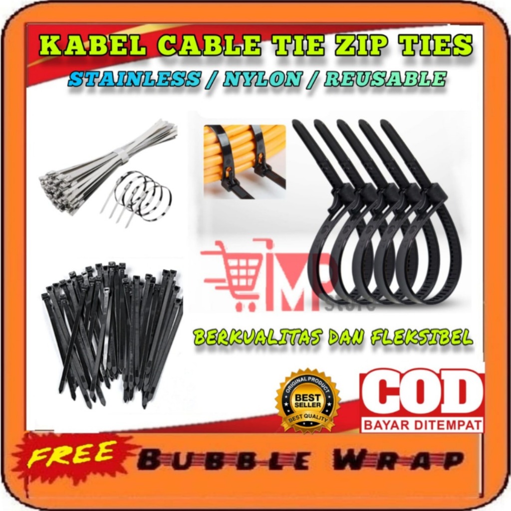 

KABEL TIS TIES 10CM size 2.5x 100 mm cable ties cable tie / dasi kabel / tali serut / KABEL PENGIKAT