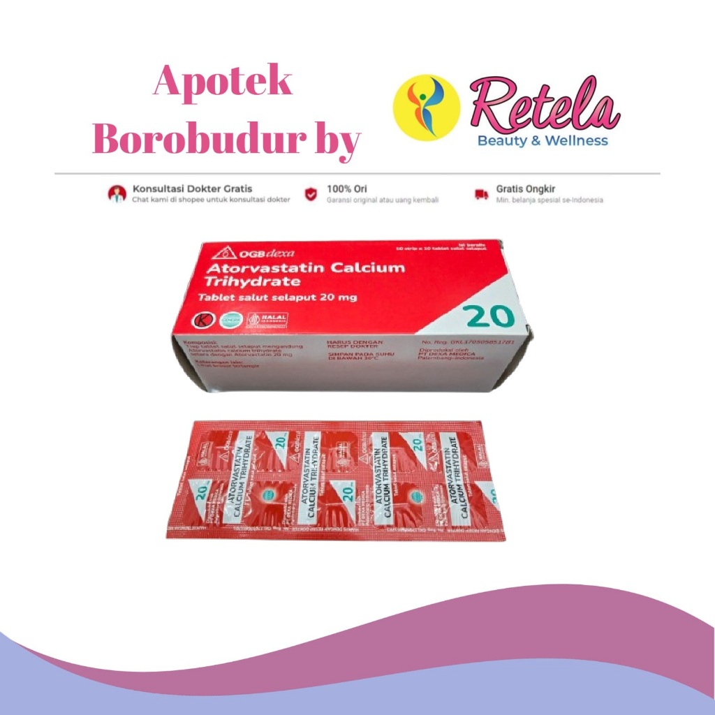 ATORVASTATIN 20MG 1 BOX 100 TABLET (DEXA)