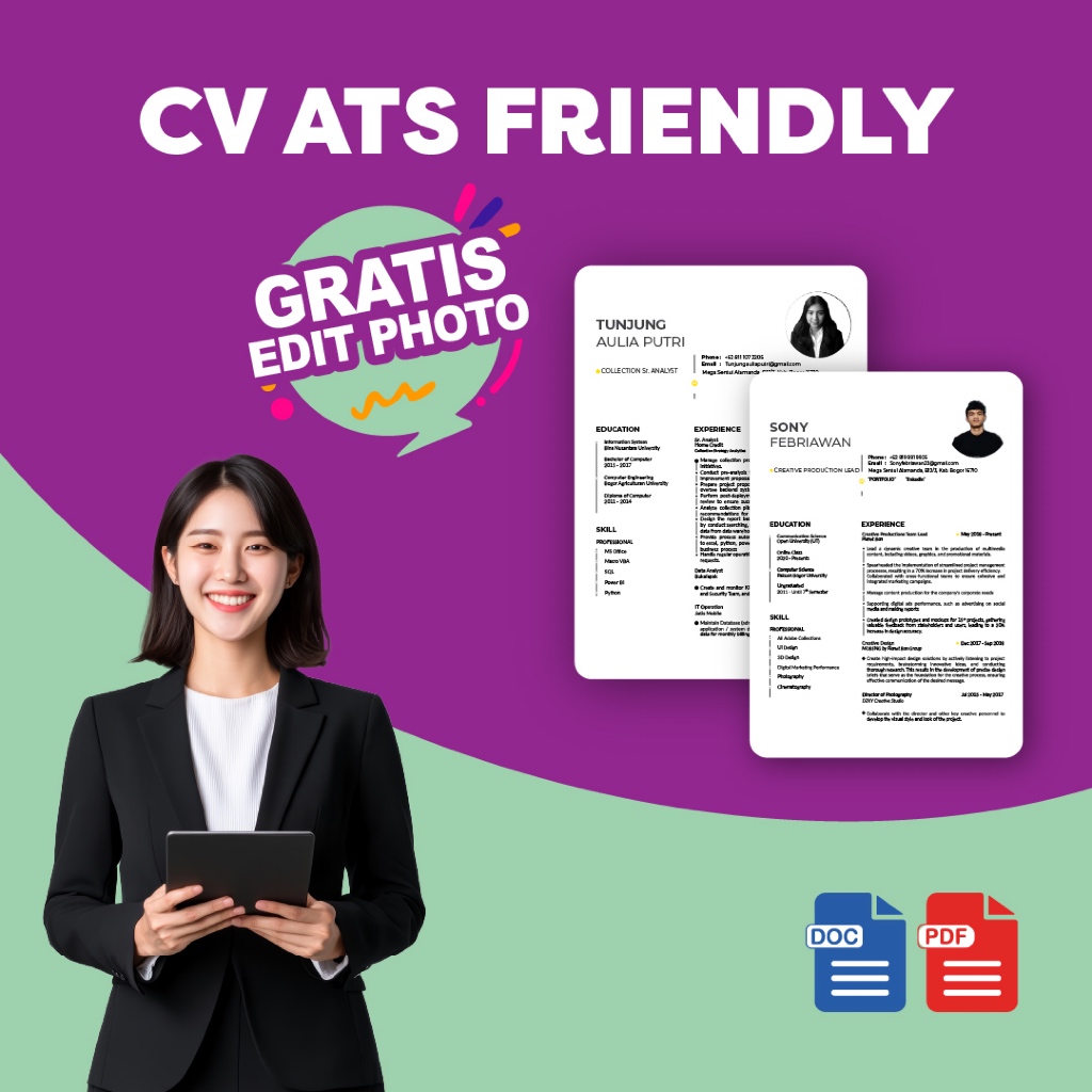 CV ATS | JASA BIKIN CV | DESAIN CV | CV ATS Friendly | Proses Cepat