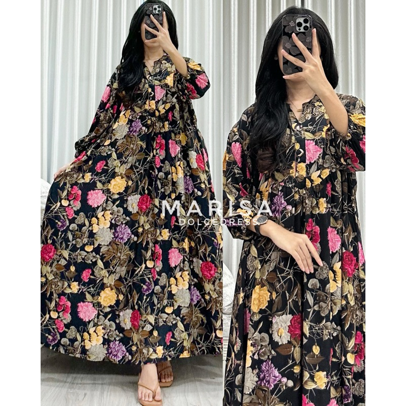 Daster Arab DOLCE MARISA Midi Dress Rayon Motif