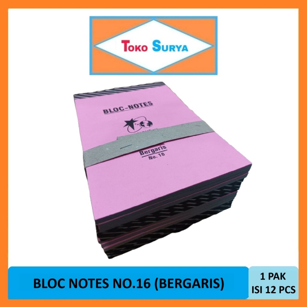 

Starus Bloc Notes No.16 Bergaris 1 Pak x 12 Pcs
