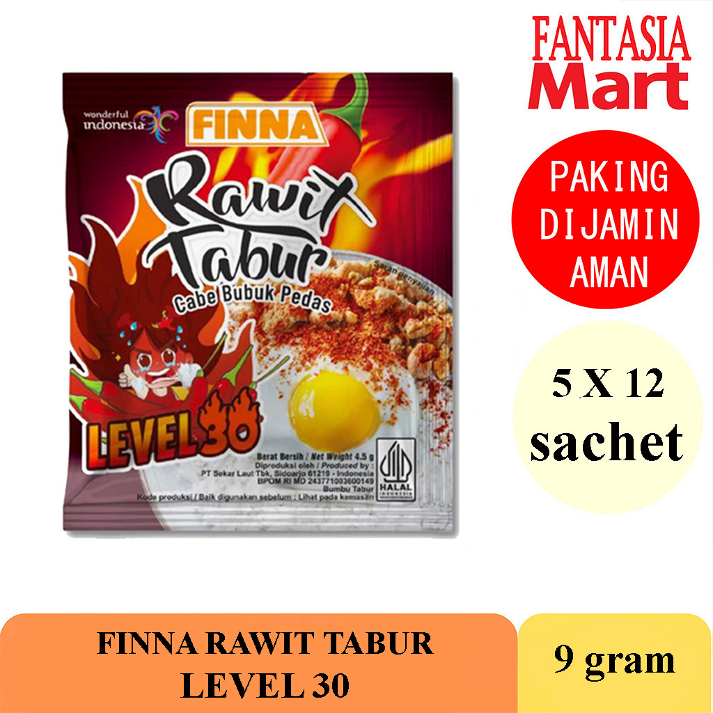 

FINNA RAWIT TABUR BUBUK CABE LEVEL 30 PACK 5 X 12 SACHET FANTASIA DENGAN PAKING AMAN