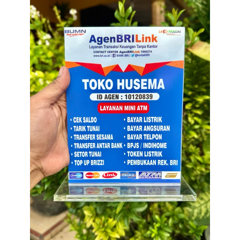 

(BISA CUSTOM NAMA) AKRILIK AGEN BRI BRILINK BRI-LINK UKURAN 15x20cm BAHAN SUPER TEBAL