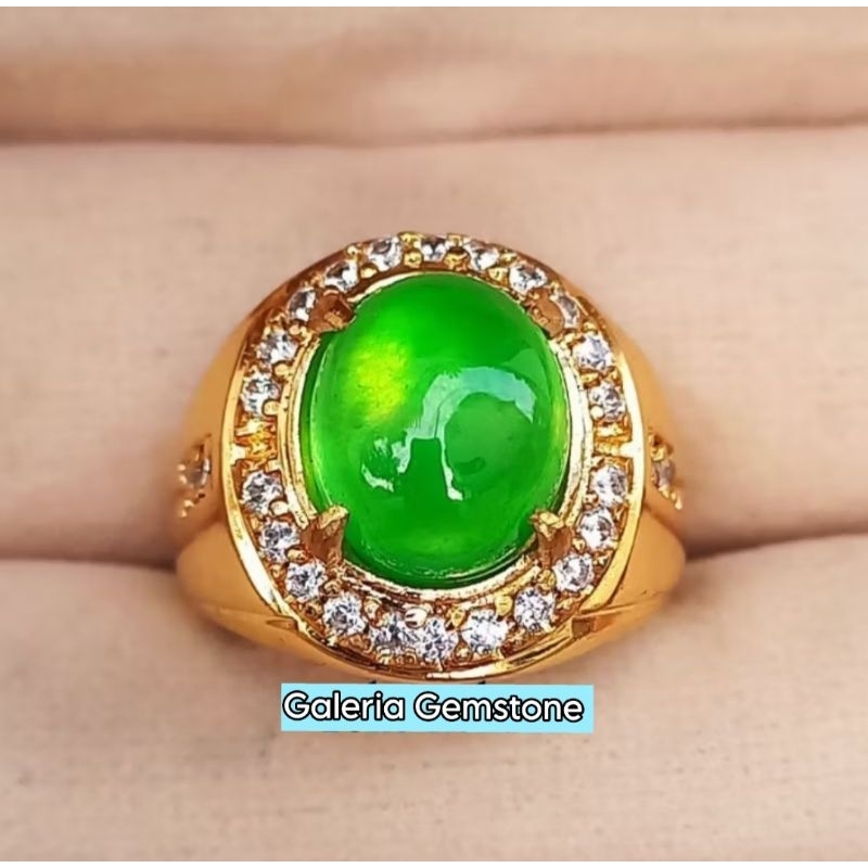 Cincin Batu Giok Burma Berserat Top Quality 100%asli