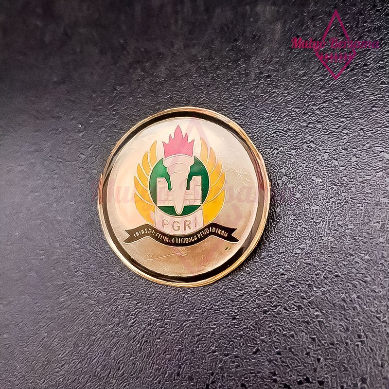 Pin Bros Logo PGRI Pin PGRI Model Bulat - Mulyo Bersama