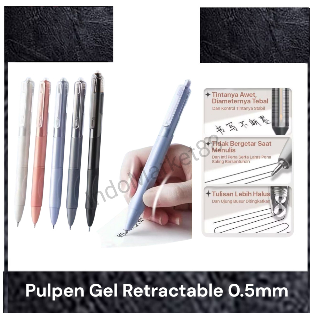 

Pen Gel 0.5mm - Alat Tulis Sekolah & Kantor - Pulpen Gel Retractable 0.5mm - Pena Gel Cepat Kering