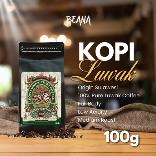 

Beana Roastery - Luwak Arabica Coffee Roasted Beans | Biji Kopi Bubuk 100gr