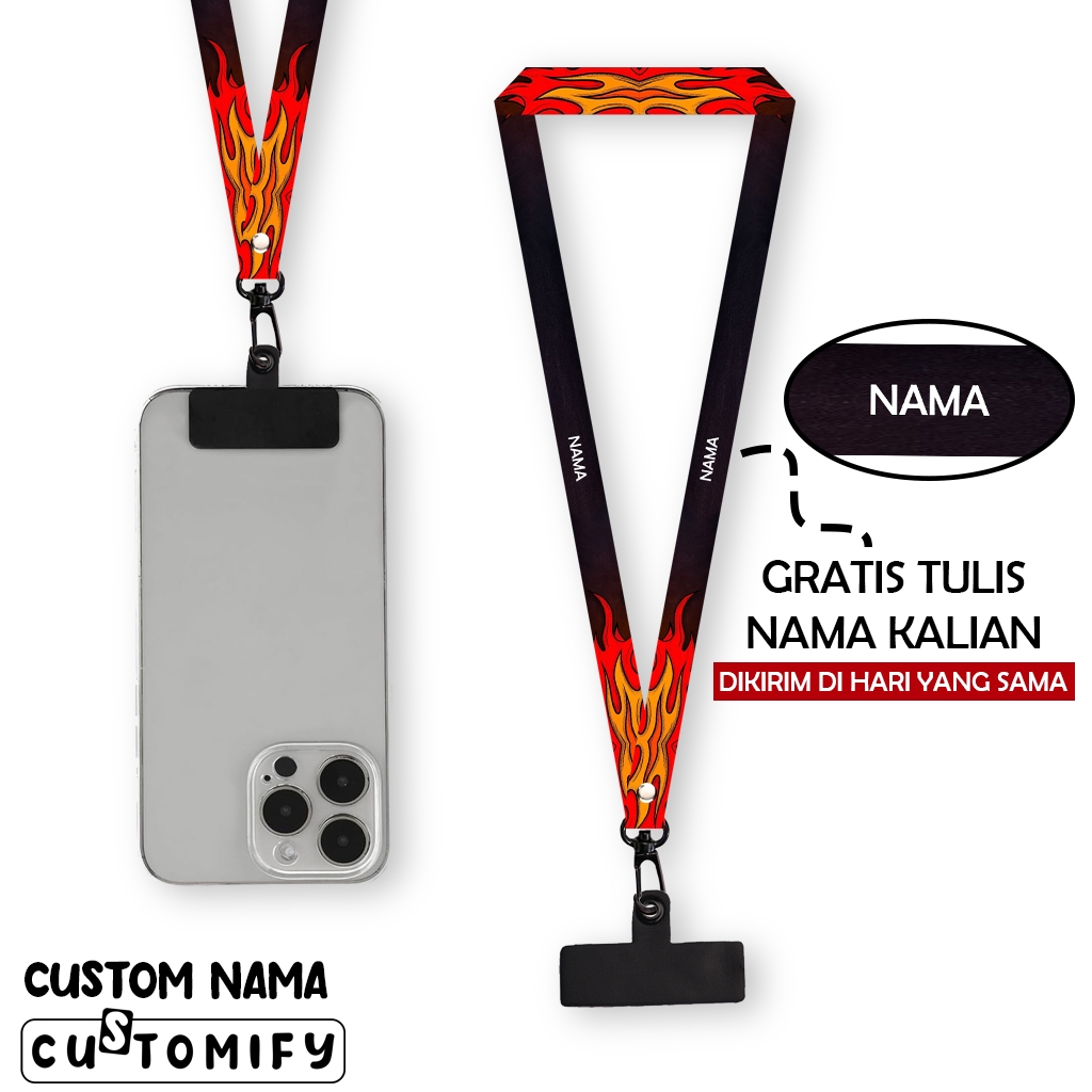 

Tali Lanyard Card Custom Nama 1,5 cm Printing - Tali Lanyard Aesthetic Tambah Nama - Design 84