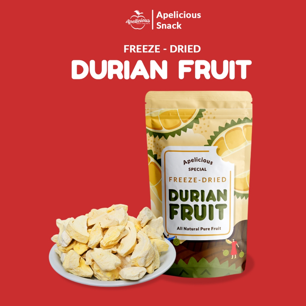

APELICIOUS Freeze Dried Durian - Keripik Buah Durian Kering - Snack , Cemilan