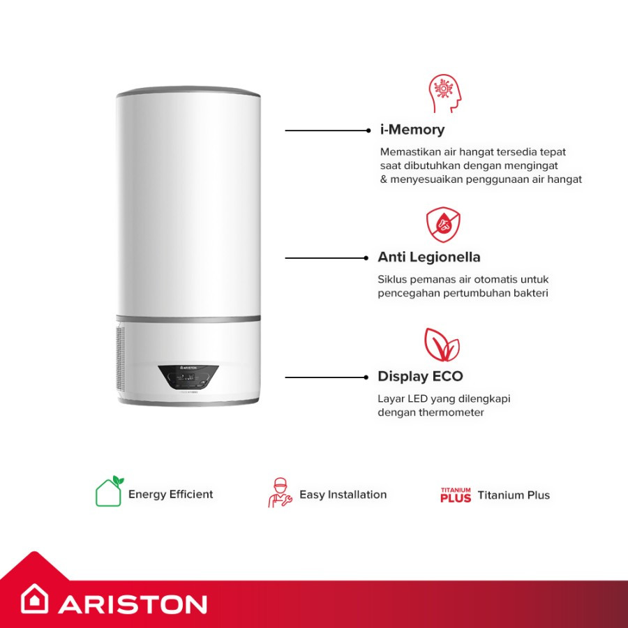 ARISTON Water Heater Lydos Hybrid WiFi 100 liter / Water Heater Ariston Lydos Hybrid WiFi 100 liter 