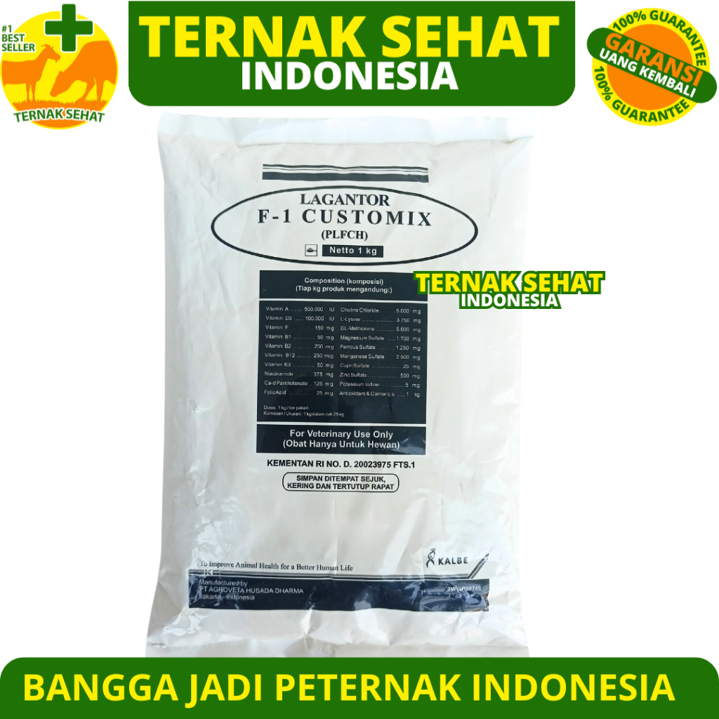 LAGANTOR F1 CUSTOMIX 1KG - Premix Penggemukan Sapi Kambing Kelinci Pedaging - Premix Sapi Kambing