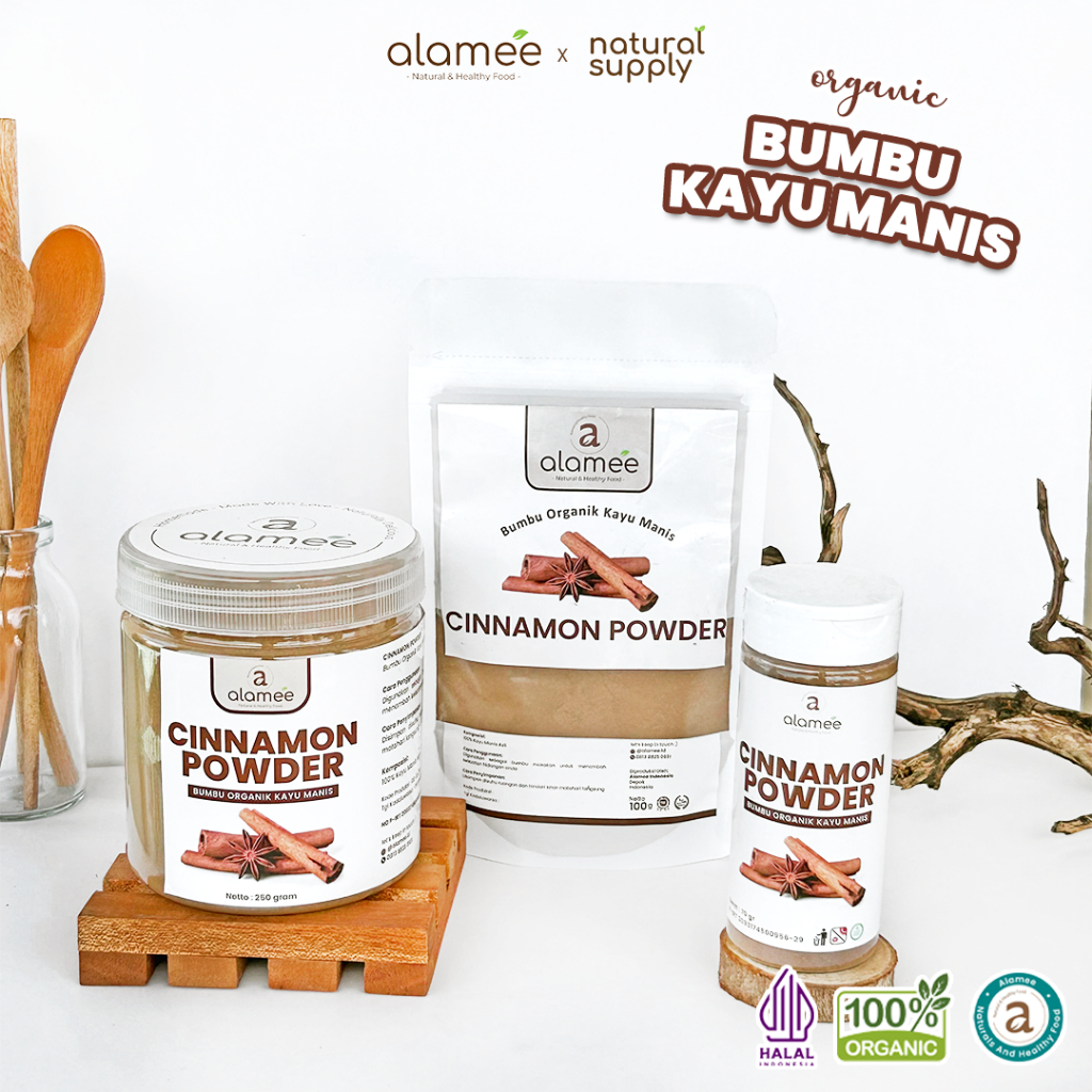 

ALAMEE Kayu Manis Bubuk Cinnamon Powder kayumanis Murni Asli Tanpa Campuran Bumbu Organik