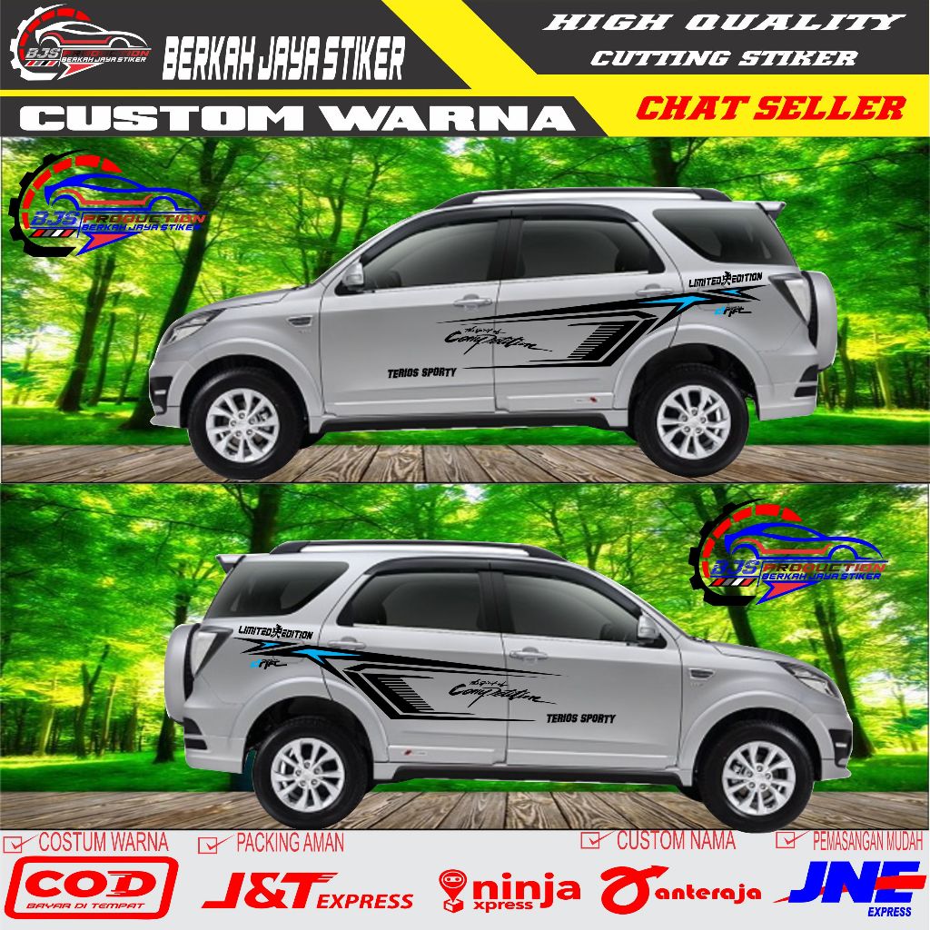NEW STIKER MOBIL TERIOS RUSH TRD SPORTIVO CUTTING STIKER TOYOTA DAIHATSU ADVENTURE