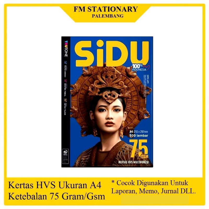 

Kertas A4 SIDU 75gsm 1 Dus