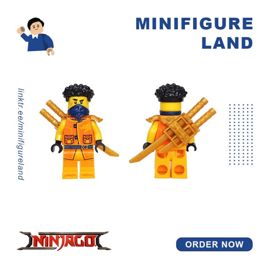 Lego Minifigure - njo0898 - Arin - Tang Jacket, Dark Blue Bandana, Scabbard (ACC+)