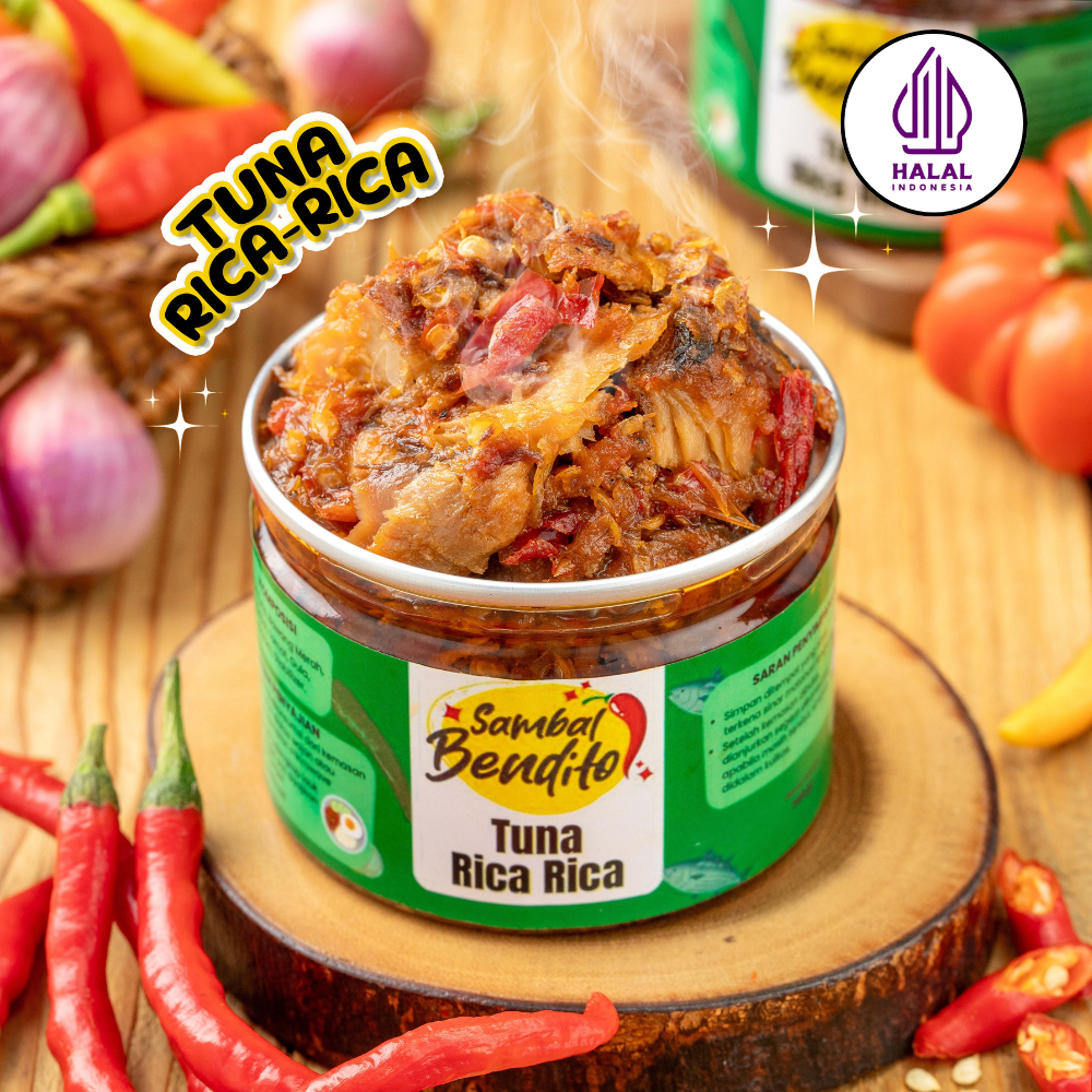 

BENDITO Sambal Tuna Asap Suwir Pedas Kaleng Rica Halal Homemade 140 gr