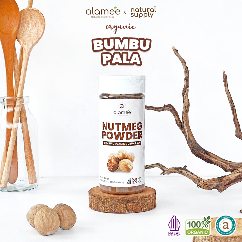 

ALAMEE Bumbu Dapur Pala Bubuk Nutmeg Powder Rempah Murni Asli Tanpa Campuran Organik 80g