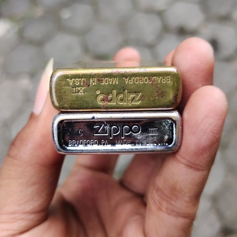 Sepaket Zippo Brass XII/ 1996 & Chrome 1992 Original