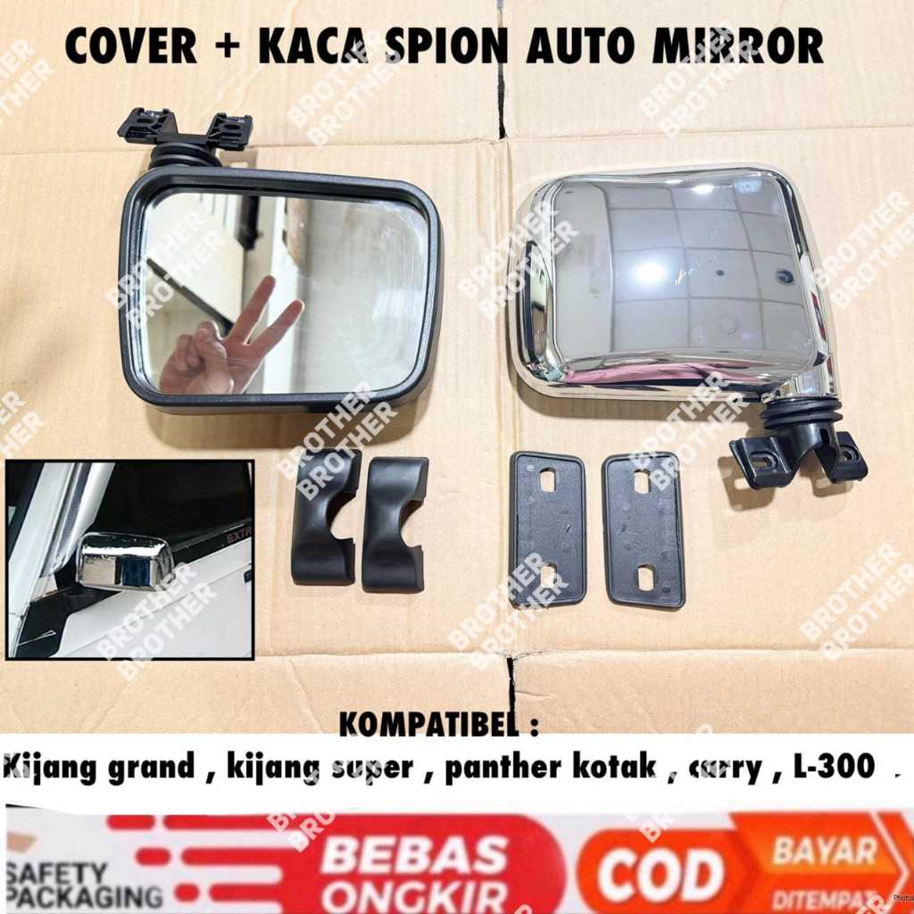 Spion Kaca Mobil Auto Mirror Kijang Super Grand Panther Lama Kotak L300 Carry Futura Chrome