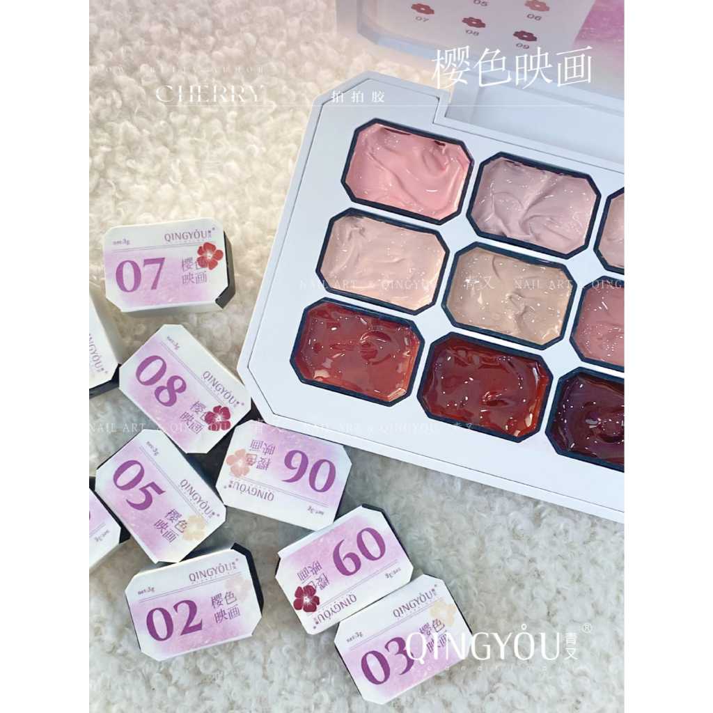 Qing you set ombre gel nailart/set painting gel