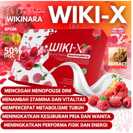 

WIKI X Minuman Serbuk Rasa Raspberry I Gingseng I Guarana I Stamina by Wikinara Dr Oky