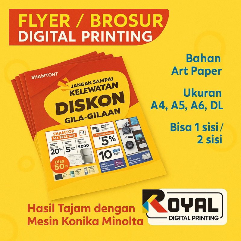 

CETAK BROSUR FLAYER LEAFLET PAMFLET ART PAPER 100pcs