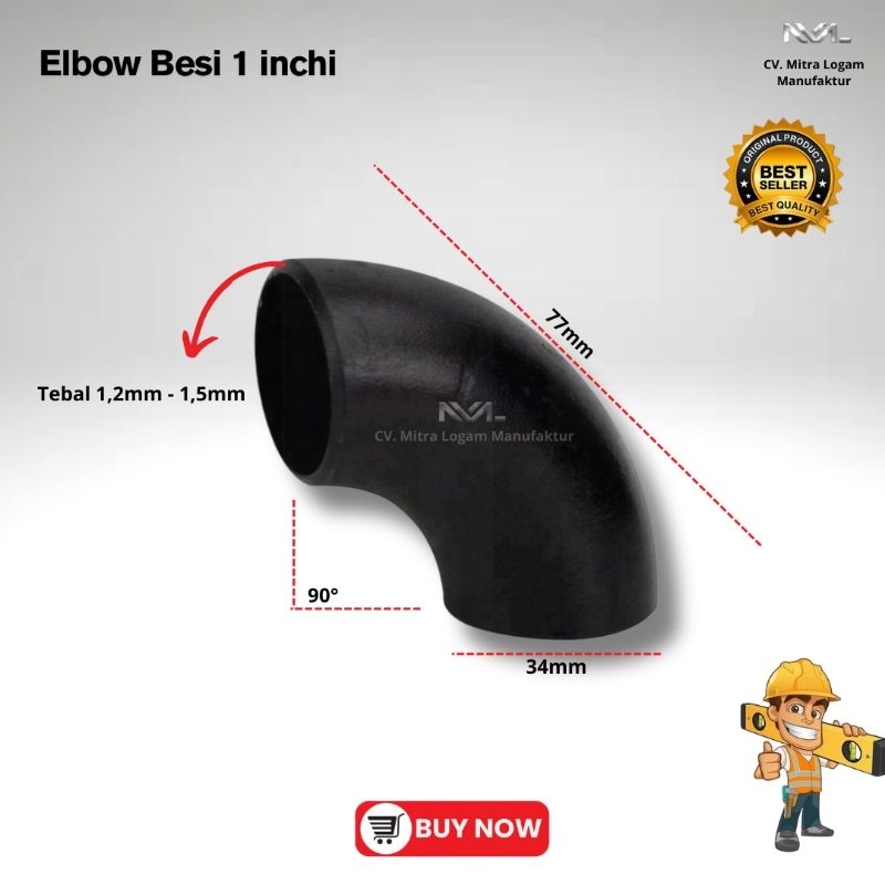 ELBOW PIPA BESI UKURAN 1 INCHI | ELBOW PIPA 1 INCHI | ELBOW PIPA BESI 1"