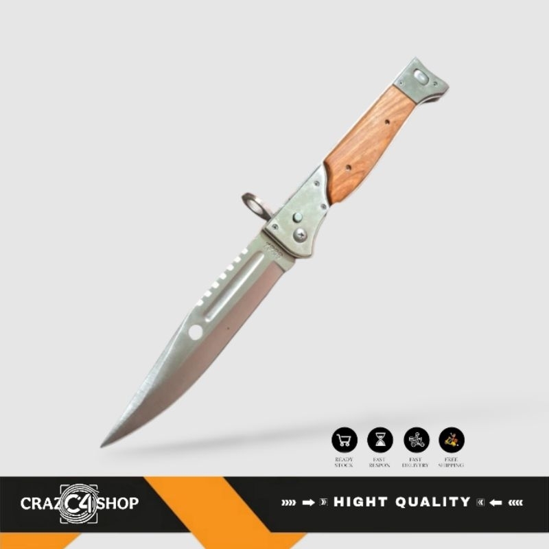 Peralatan Survival / Pisau Survival Lipat Outdoor Automatic Besar 14 Inch / Survival Kit