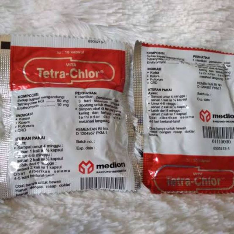 Vita Tetra Chlor 10 Kapsul untuk ayam/unggas