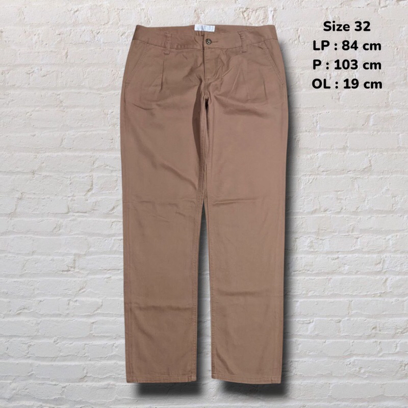 Size 32 Celana Panjang Longpants Chinos Cinema Club Mocha Regular fit Original Second Preloved #CJ87