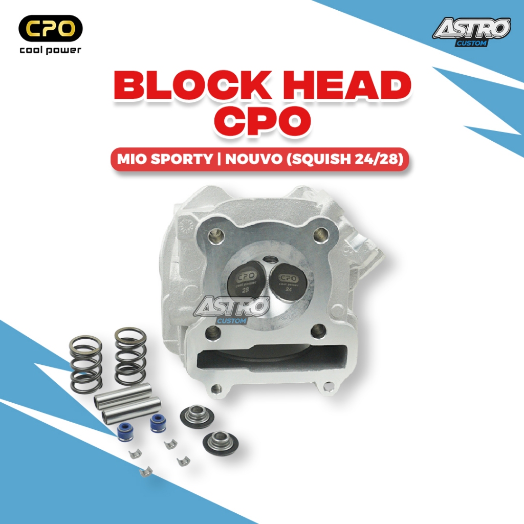 Blok Head CPO Mio Soul Fino Sporty Smile Nuovo Karbu Set Cylinder Klep Besar Cool Power CNC Porting